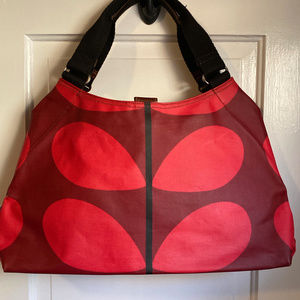 Orla Kiely 3 Color Stem Bag - Cranberry